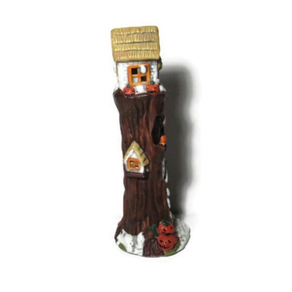 Tall Ceramic Haunted House Tree Trunk Ghosts - Picture 4 of 9